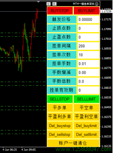 MT4一键挂单面板整体界面