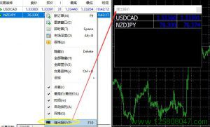 MT4市场报价中的弹出报价