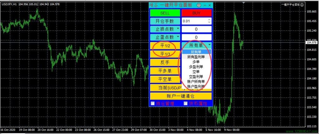 mt4一键开平仓面板分批平仓功能