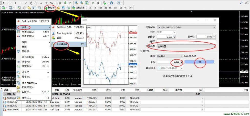 在mt4上交易外汇黄金时，如何设置在想要的点位买入卖出？-峰汇在线