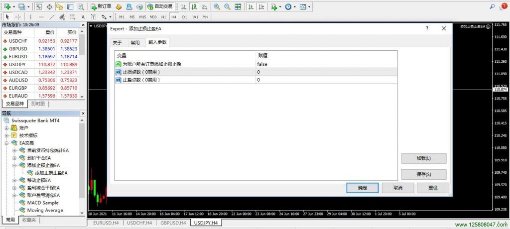 添加止损止盈EA安装及使用说明-峰汇在线